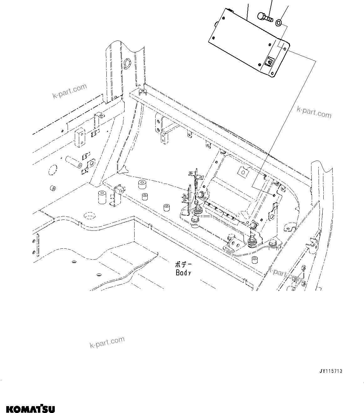 Komatsu parts book diagram for PC33E-6 S/N 2201-UP: CAB, CONTROLLER MOUNTING BRACKET(#2201-)