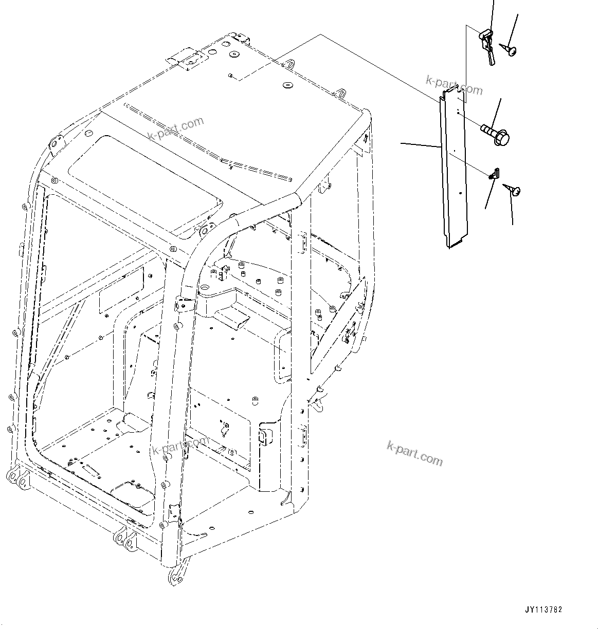 Komatsu parts book diagram for PC33E-6 S/N 2201-UP: CAB, PILLAR COVER(#2201-)