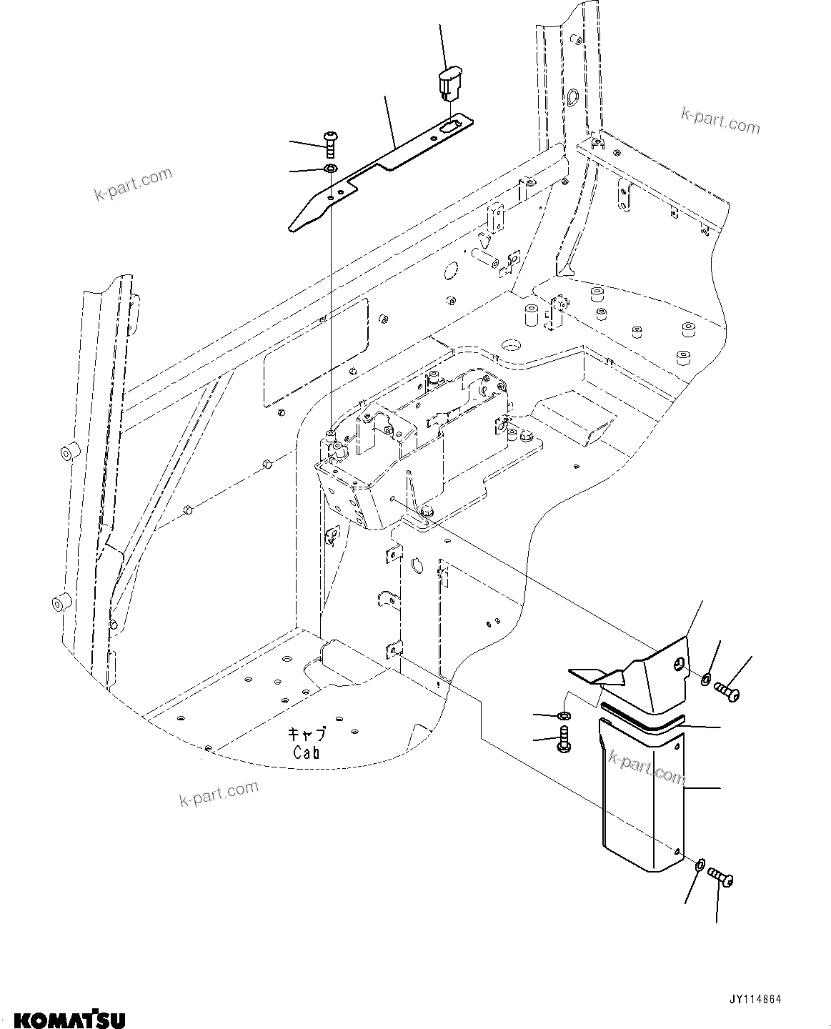 Komatsu parts book diagram for PC33E-6 S/N 2201-UP: CAB, CAB IN PARTS, FLOOR COVER(#2201-)