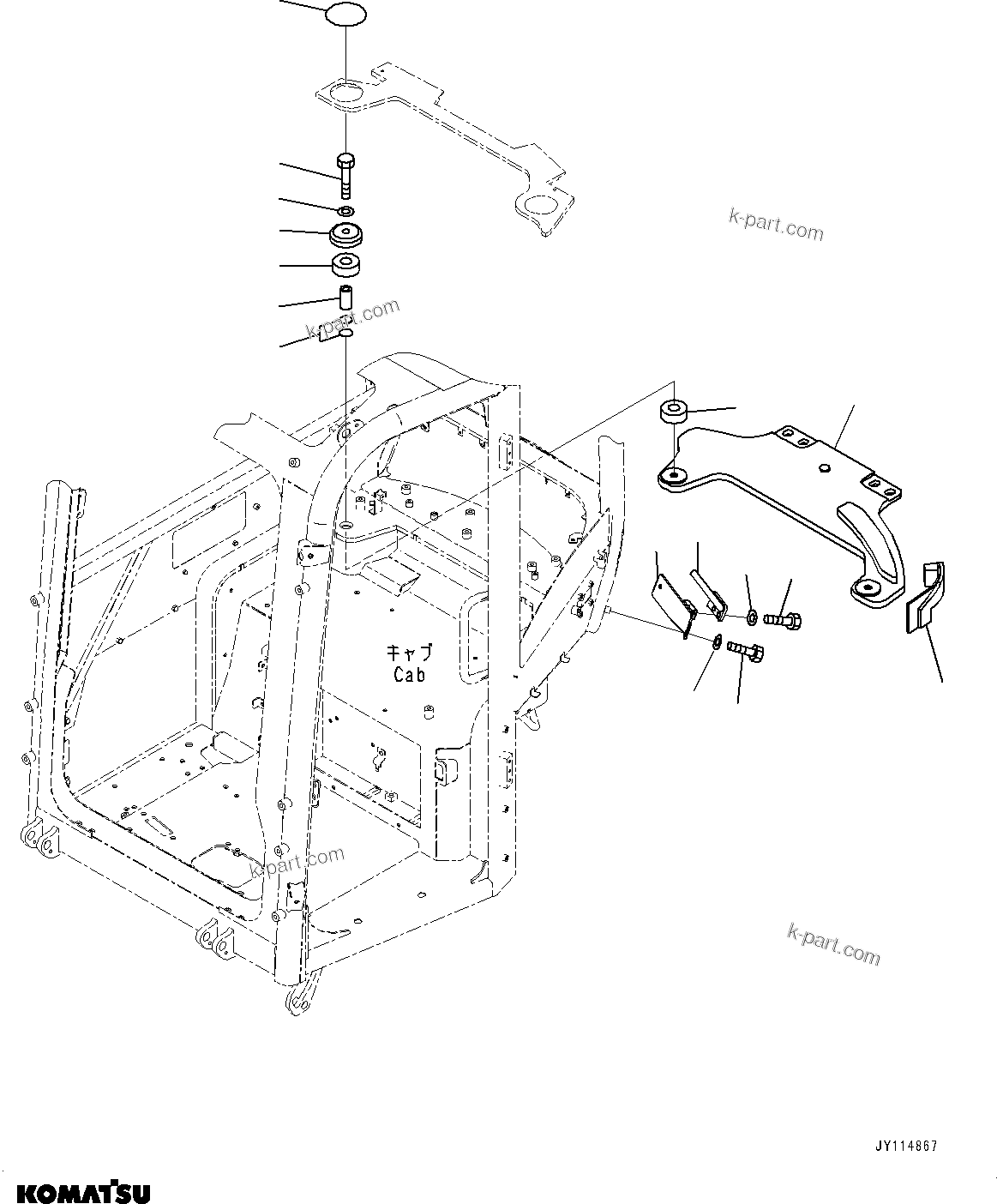 Komatsu parts book diagram for PC33E-6 S/N 2201-UP: CAB, CAB MOUNTING(#2201-)