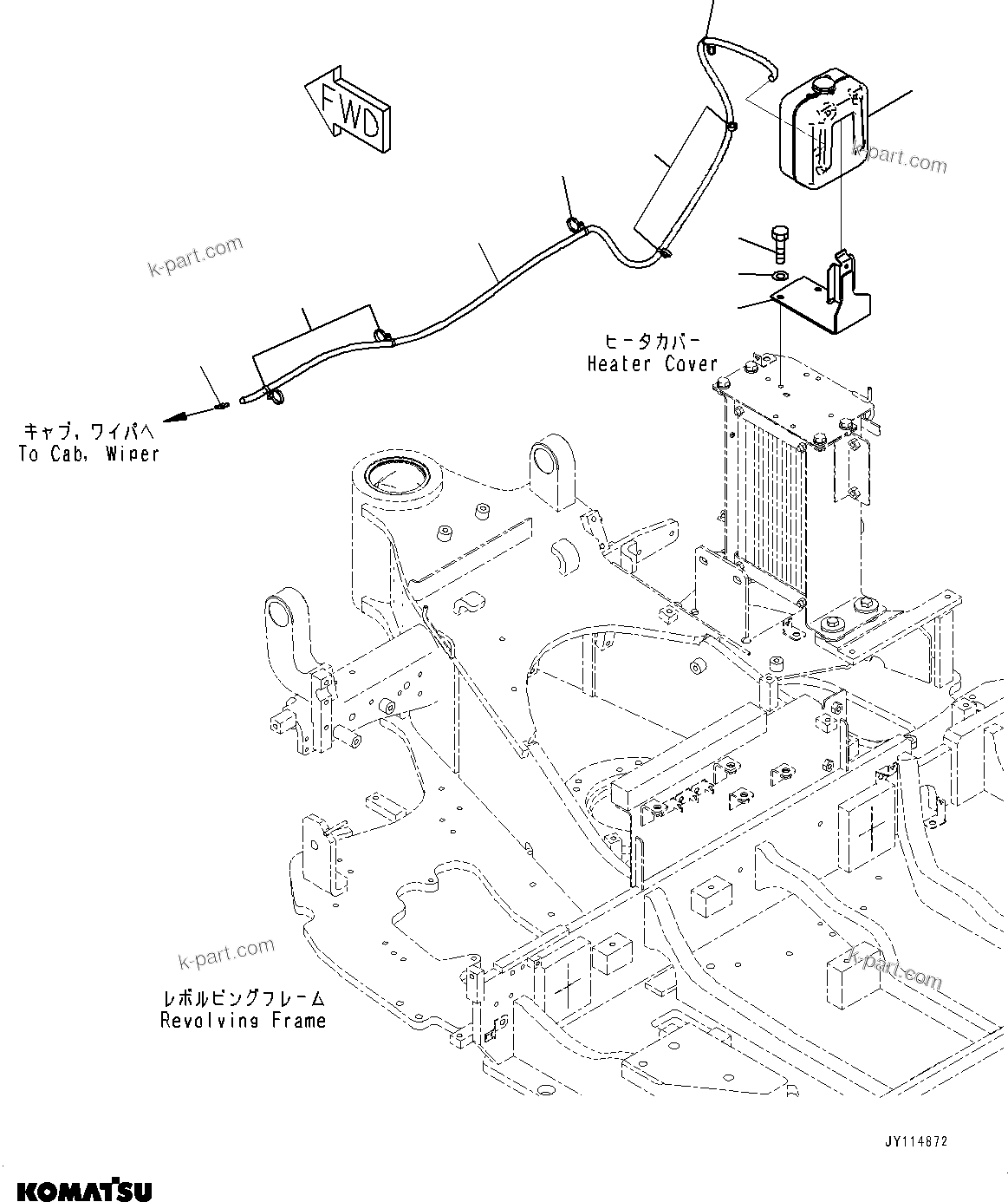 Komatsu parts book diagram for PC33E-6 S/N 2201-UP: WINDOW WASHER, (#2201-)