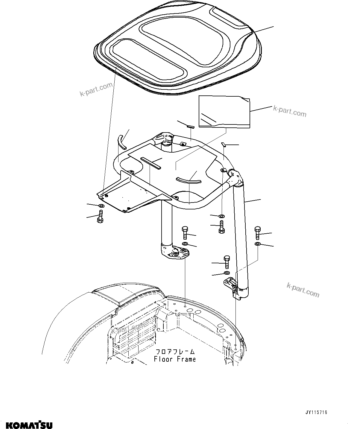 Komatsu parts book diagram for PC33E-6 S/N 2201-UP: CANOPY, (#2201-)