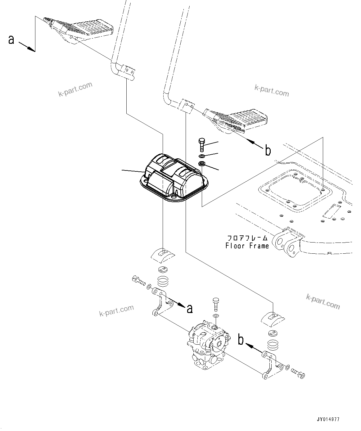 Komatsu parts book diagram for PC33E-6 S/N 2201-UP: FLOOR FRAME, FLOOR, TRAVEL CONTROL VALVE COVER(#2201-)