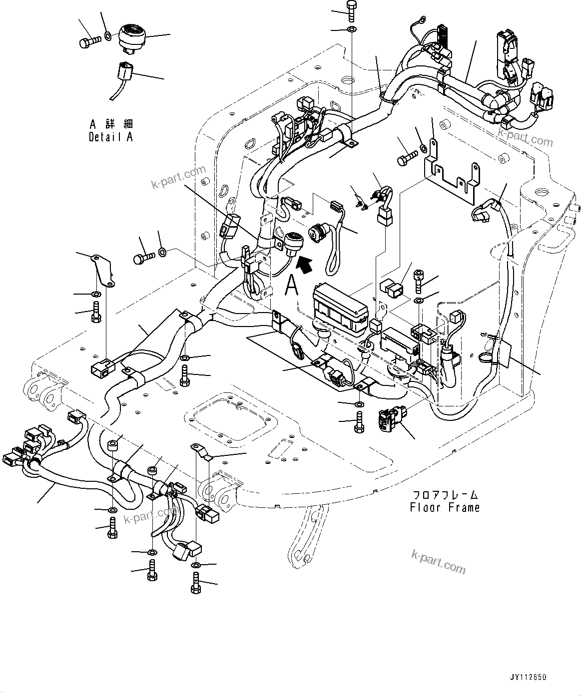Komatsu parts book diagram for PC33E-6 S/N 2201-UP: FLOOR FRAME, FLOOR, WIRING HARNESS(#2201-)