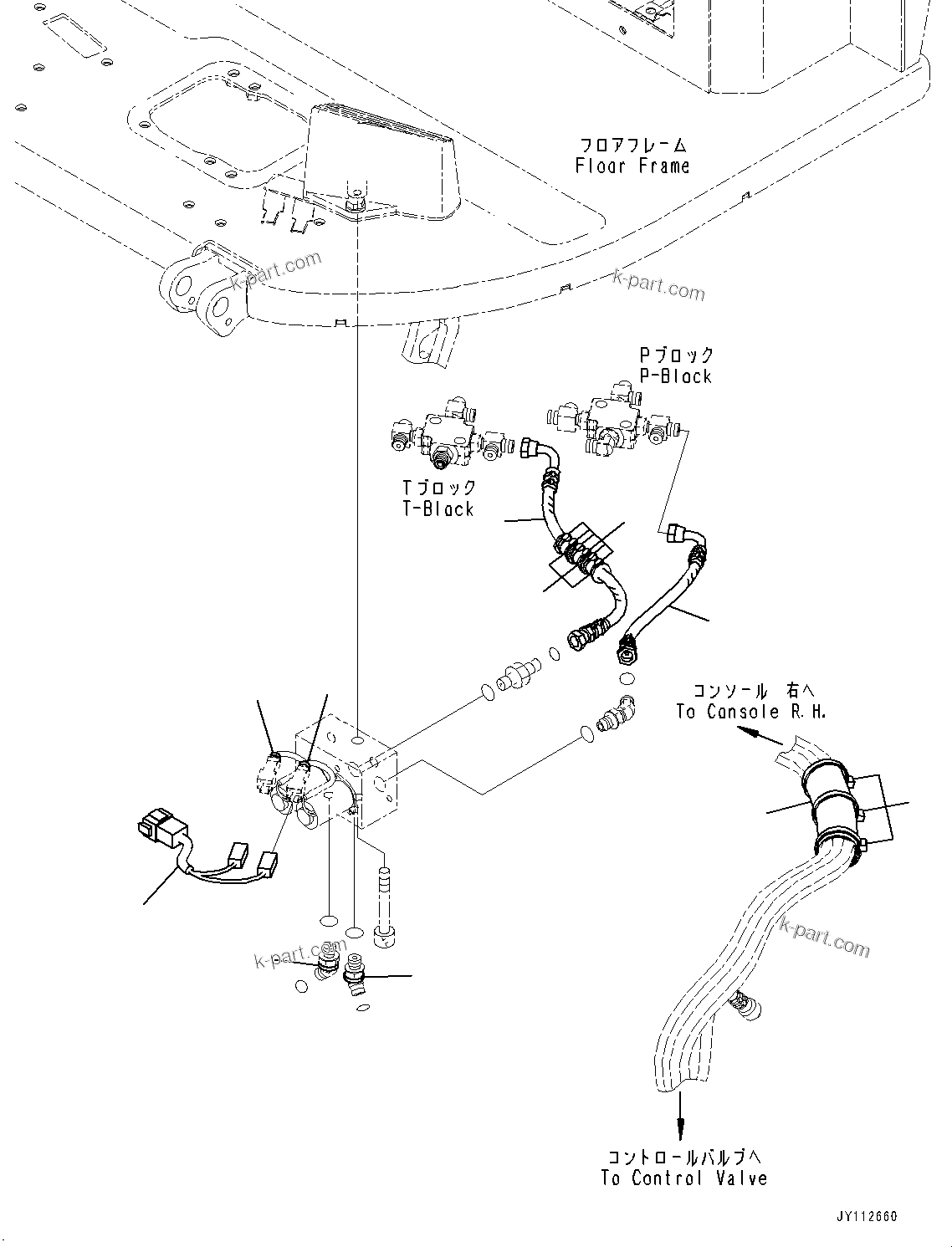 Komatsu parts book diagram for PC33E-6 S/N 2201-UP: FLOOR FRAME, ATTACHMENT PIPING(#2201-)