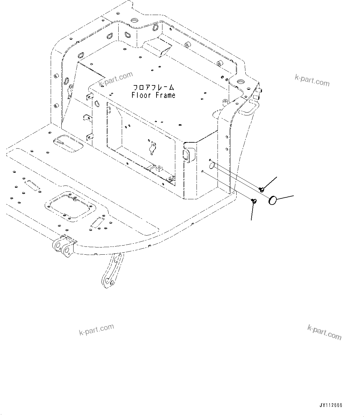 Komatsu parts book diagram for PC33E-6 S/N 2201-UP: FLOOR FRAME, CAP(#2201-)