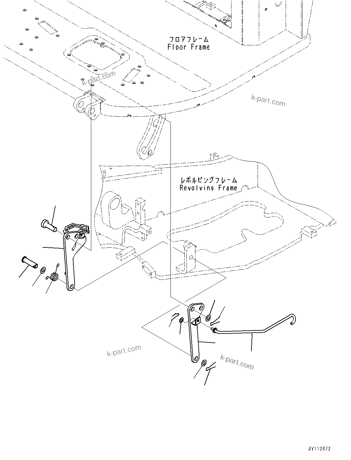 Komatsu parts book diagram for PC33E-6 S/N 2201-UP: FLOOR MOUNTING, BRACKET (2/2)(#2201-)