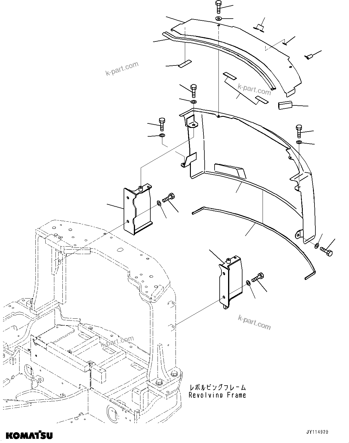 Komatsu parts book diagram for PC33E-6 S/N 2201-UP: HOOD, (ROPS CAB)(#2201-)