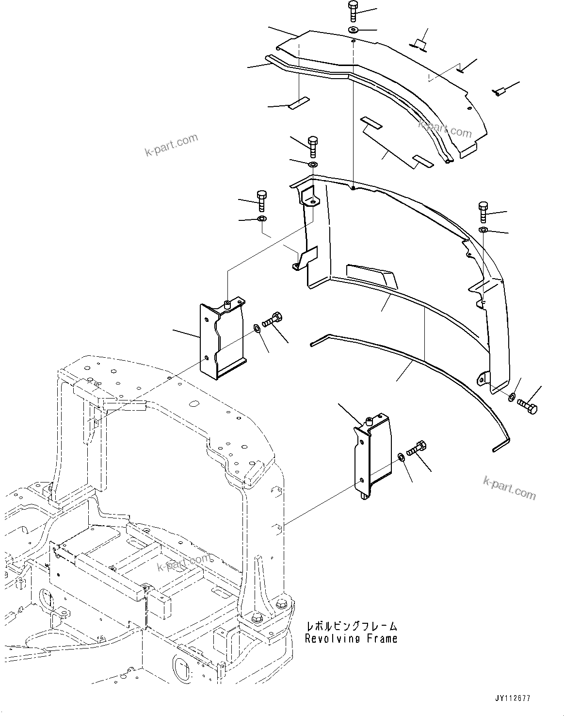 Komatsu parts book diagram for PC33E-6 S/N 2201-UP: HOOD, (#2201-)
