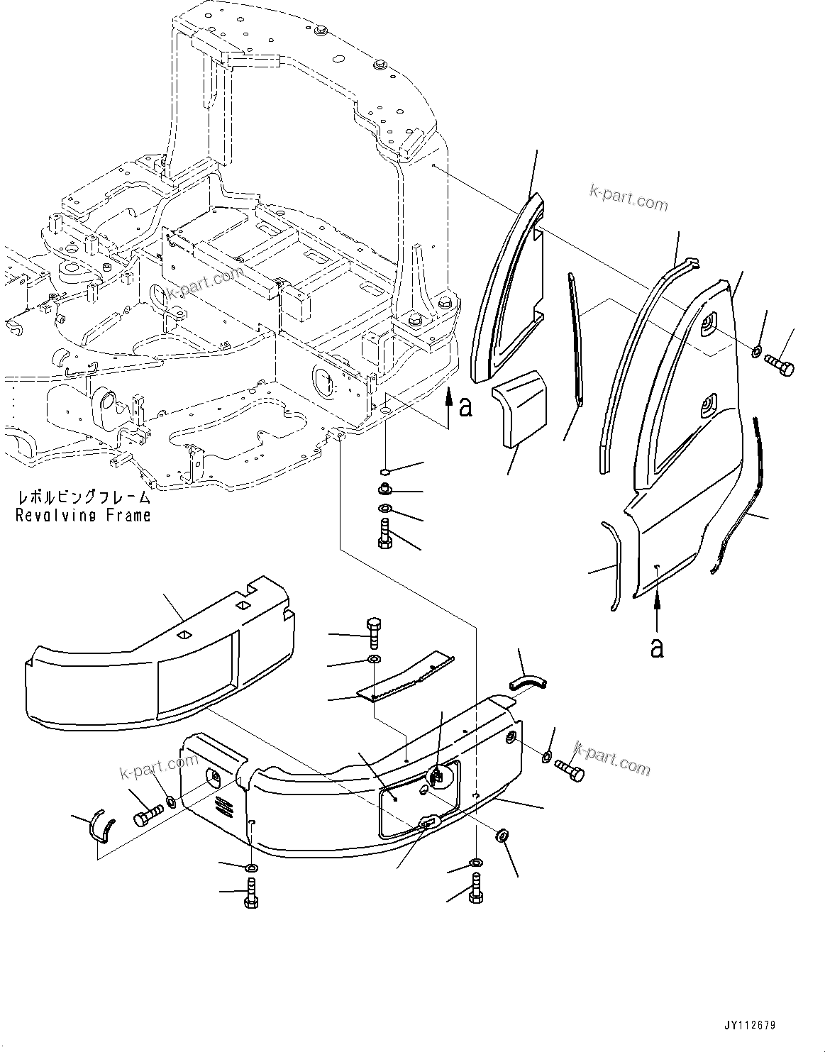 Komatsu parts book diagram for PC33E-6 S/N 2201-UP: LEFT SIDE COVER, (#2201-)