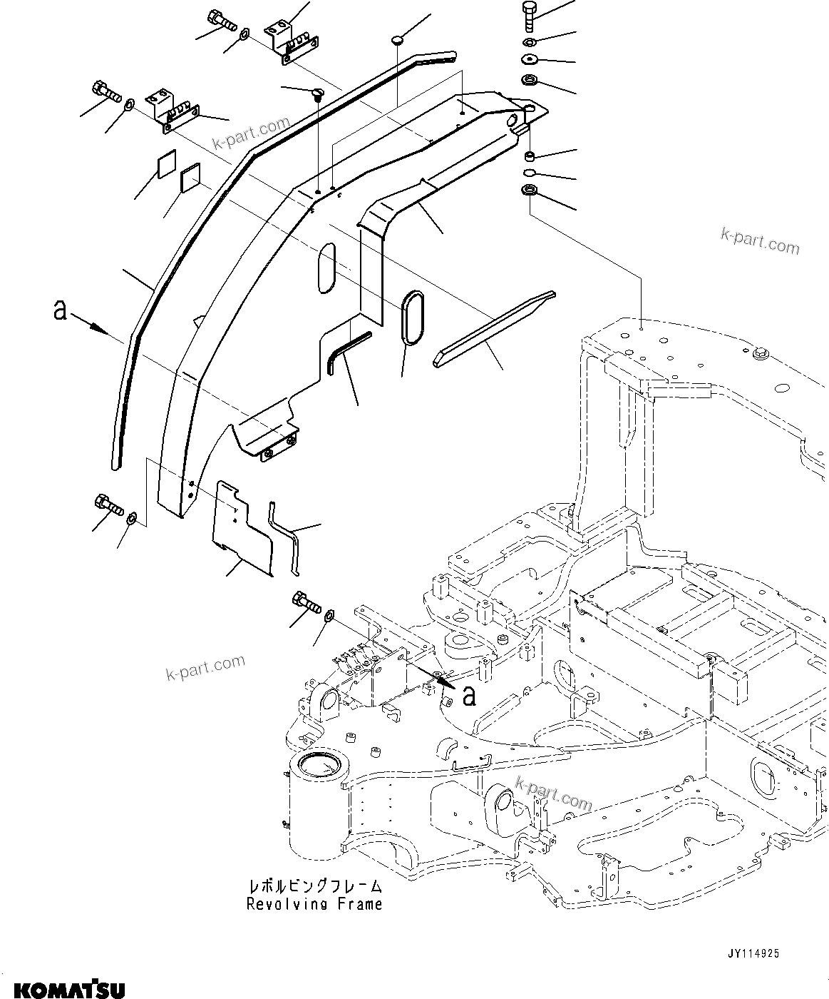 Komatsu parts book diagram for PC33E-6 S/N 2201-UP: RIGHT SIDE COVER, CENTER COVER (ROPS CAB)(#2201-)
