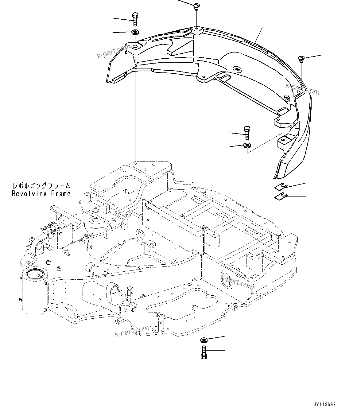 Komatsu parts book diagram for PC33E-6 S/N 2201-UP: REAR COVER, (#2201-)