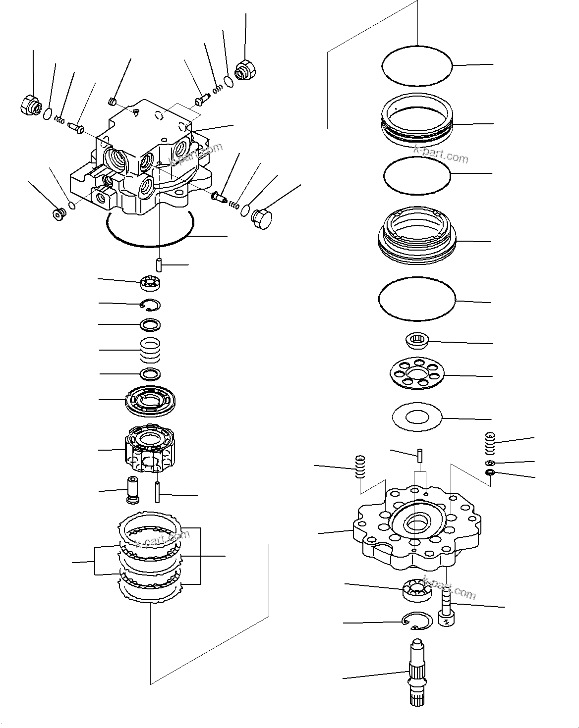 Komatsu parts book diagram for PC33E-6 S/N 2201-UP: SWING MACHINERY AND MOTOR, INNER PARTS, SWING MOTOR (1/2)(#2201-)