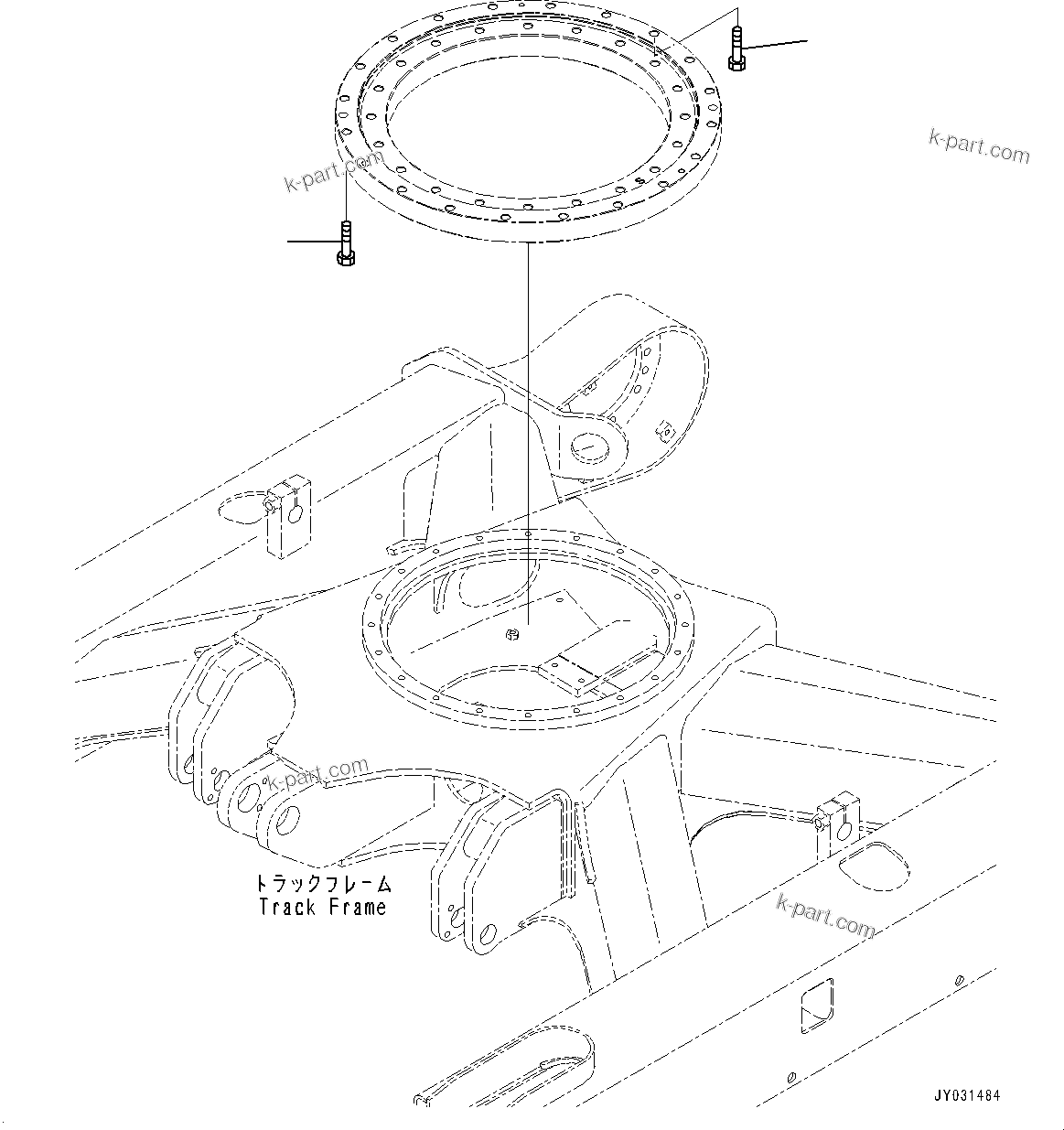 Komatsu parts book diagram for PC33E-6 S/N 2201-UP: TRACK FRAME, SWING CIRCLE MOUNTING(#2201-)