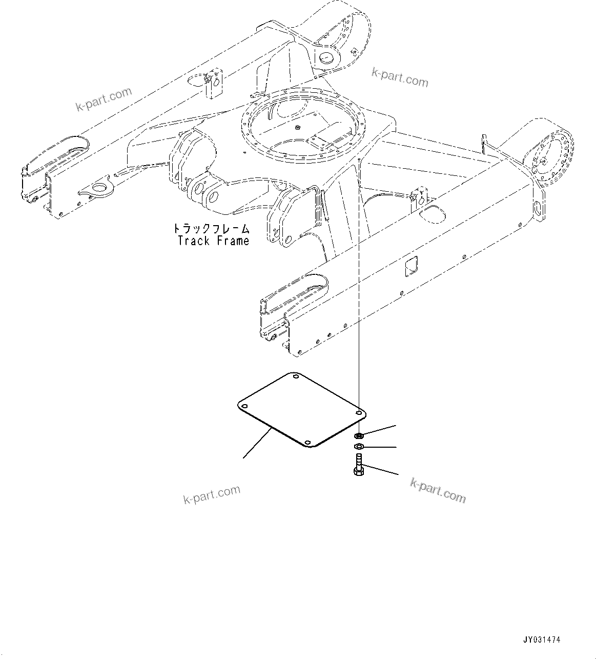 Komatsu parts book diagram for PC33E-6 S/N 2201-UP: TRACK FRAME, TRACK FRAME COVER (2/2)(#2201-)