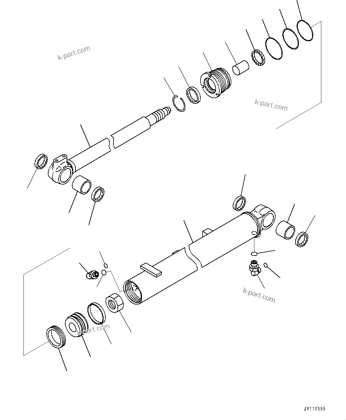 Komatsu parts book diagram for PC33E-6 S/N 2201-UP: BOOM UNIT, INNER PARTS, ARM CYLINDER(#2201-)