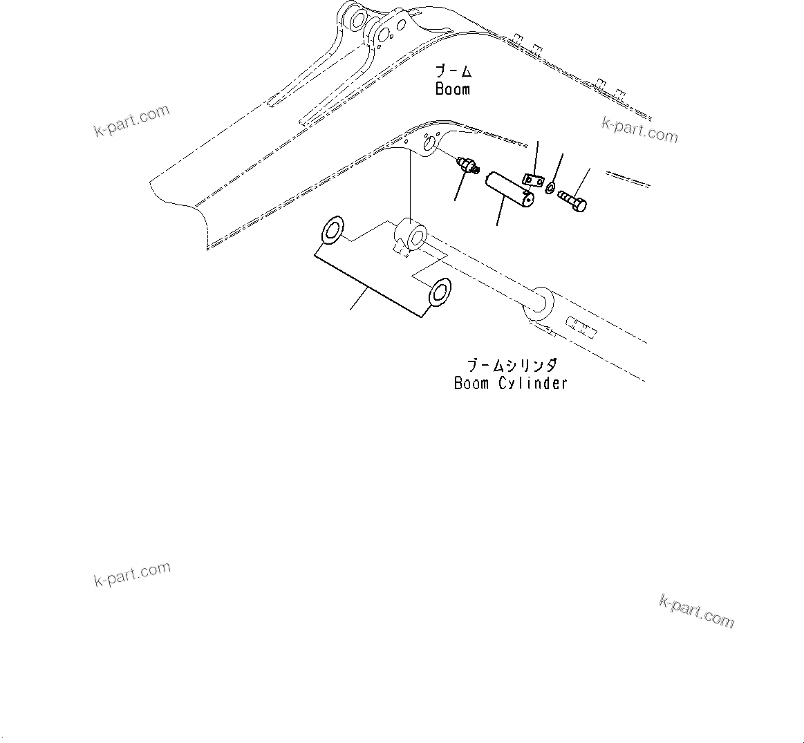 Komatsu parts book diagram for PC33E-6 S/N 2201-UP: BOOM UNIT, PIN, BOOM CYLINDER(#2201-)