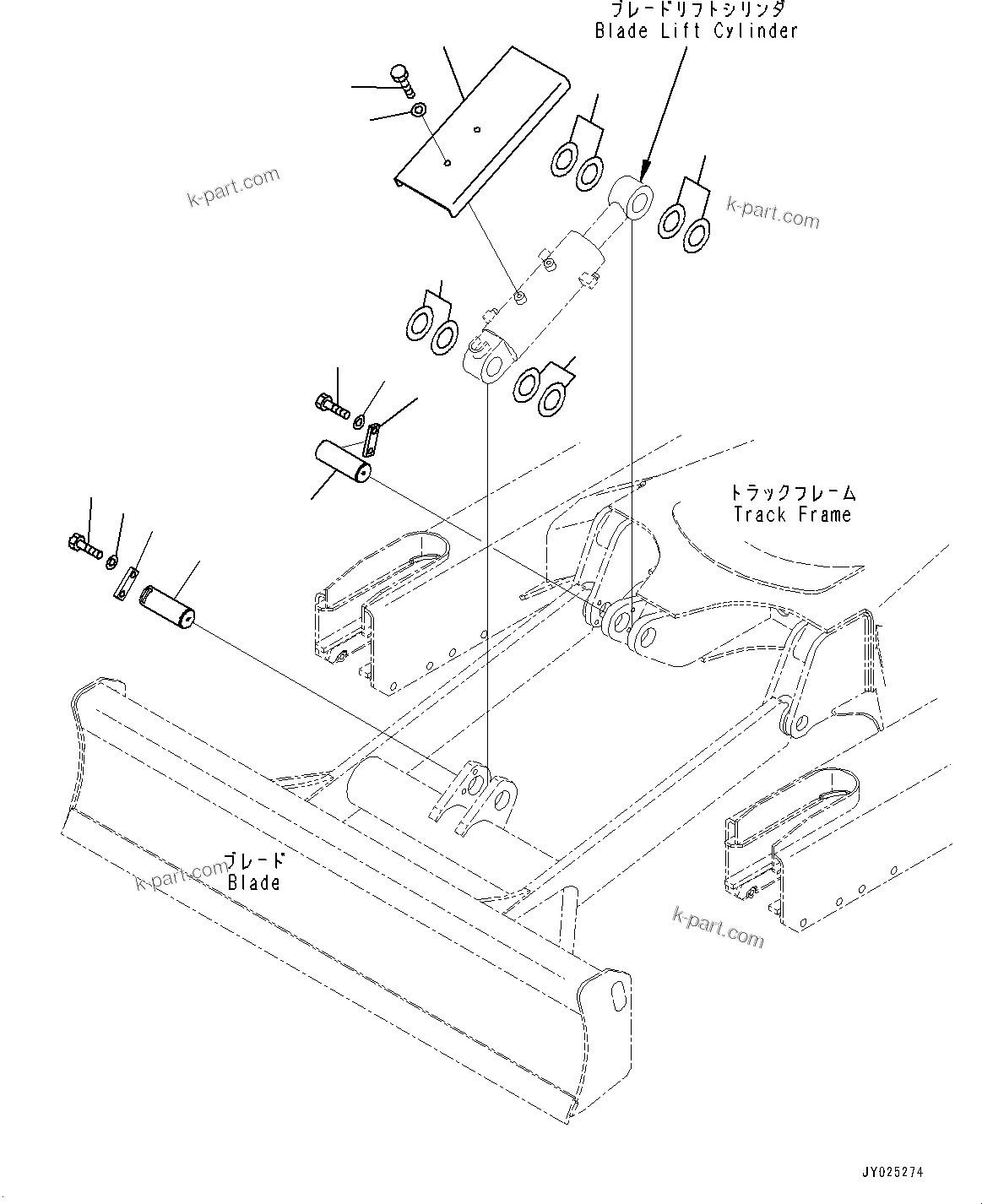 Komatsu parts book diagram for PC33E-6 S/N 2201-UP: BLADE CYLINDER, COVER AND PIN(#2201-)