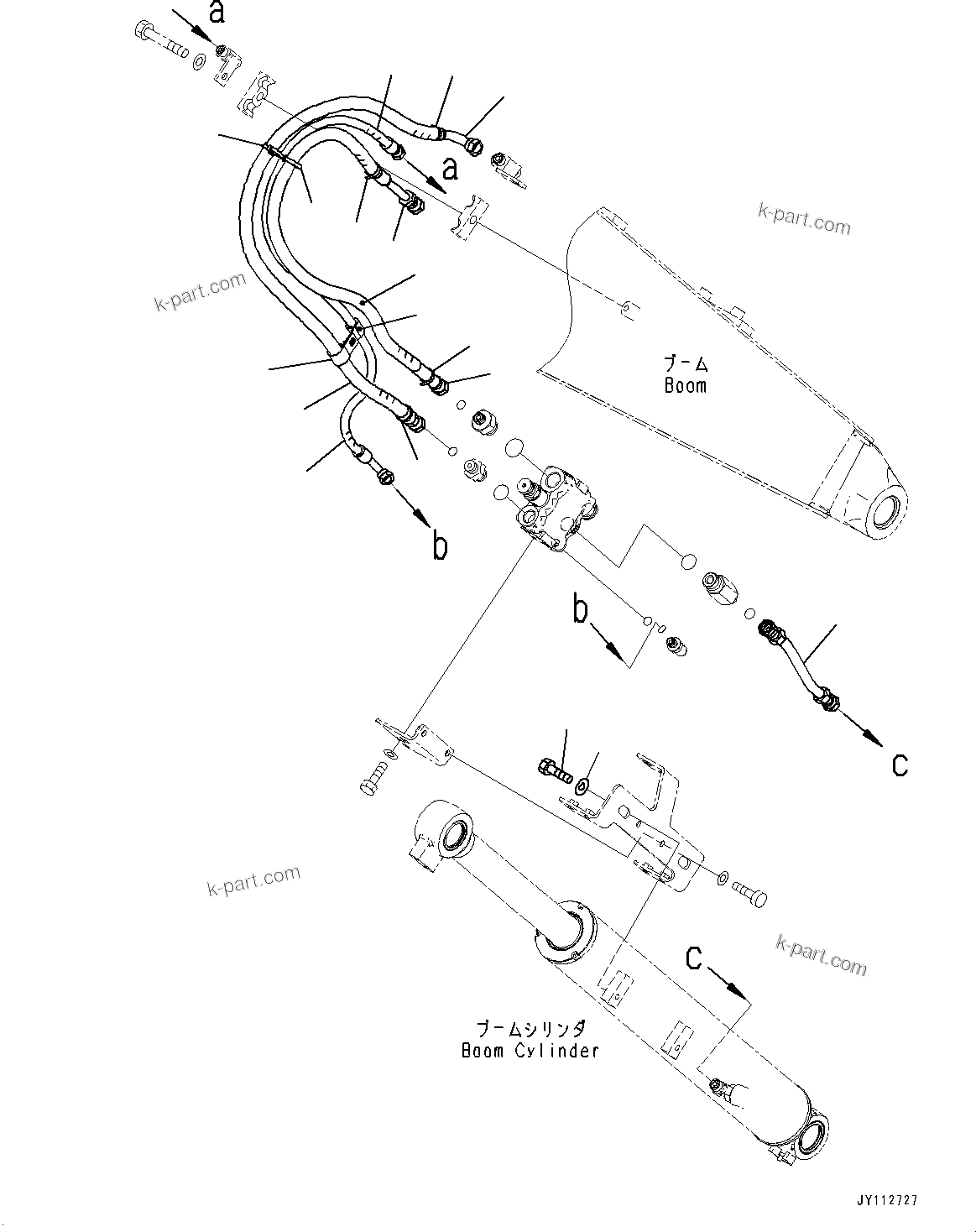 Komatsu parts book diagram for PC33E-6 S/N 2201-UP: ANTI-DROP VALVE, BOOM AND ARM, BOOM ANTI-DROP VALVE PIPING(#2201-)