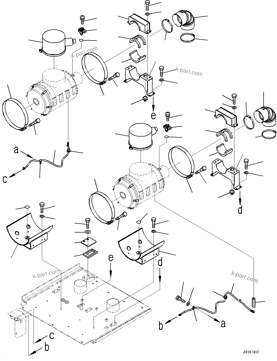 Komatsu parts book diagram for PC2000-11R S/N 31001-UP: EXHAUST PIPE, AIR CLEANER MOUNTING(#30001-)