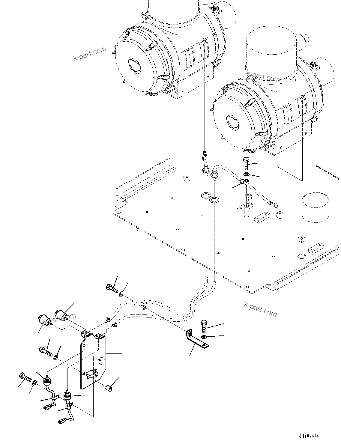 Komatsu parts book diagram for PC2000-11R S/N 31001-UP: EXHAUST PIPE, SENSOR AND MOUNTING(#30001-)