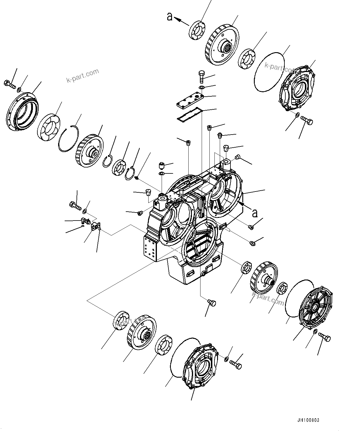Komatsu parts book diagram for PC2000-11R S/N 31001-UP: PTO (POWER TAKE OFF), INNER PARTS (SERVICE CENTER)(#30016-)