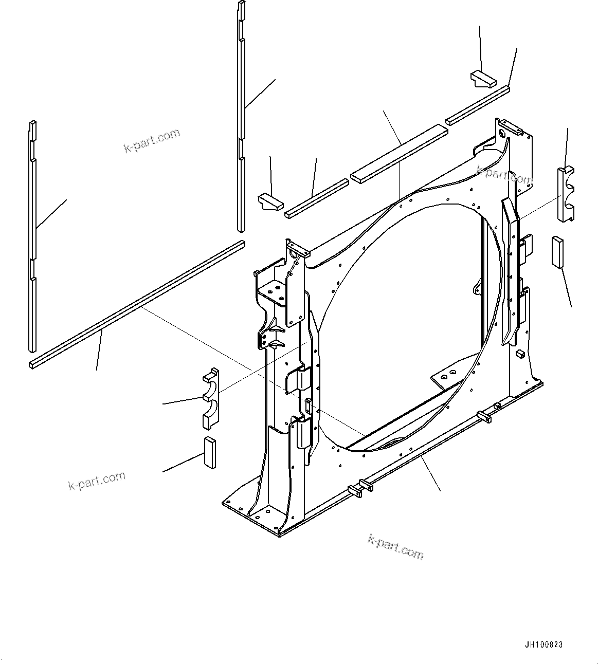 Komatsu parts book diagram for PC2000-11R S/N 31001-UP: COOLING SYSTEM, SHROUD (1/3)(#30001-)