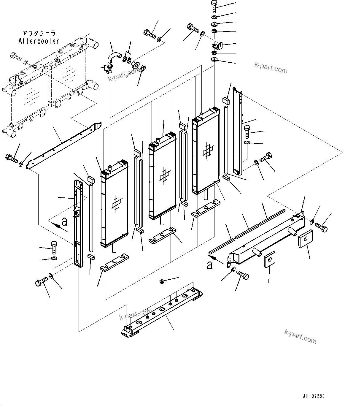 Komatsu parts book diagram for PC2000-11R S/N 31001-UP: COOLING SYSTEM, RADIATOR(#30001-30068)