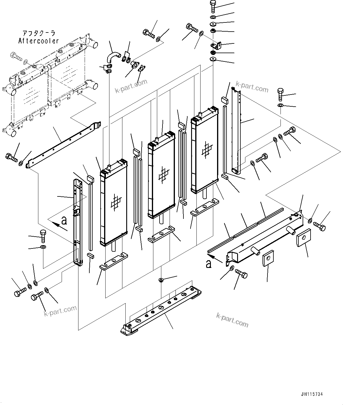 Komatsu parts book diagram for PC2000-11R S/N 31001-UP: COOLING SYSTEM, RADIATOR(#30069-)