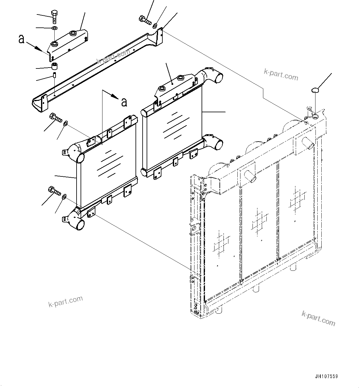 Komatsu parts book diagram for PC2000-11R S/N 31001-UP: COOLING SYSTEM, AFTERCOOLER AND ISOLATOR(#30001-)