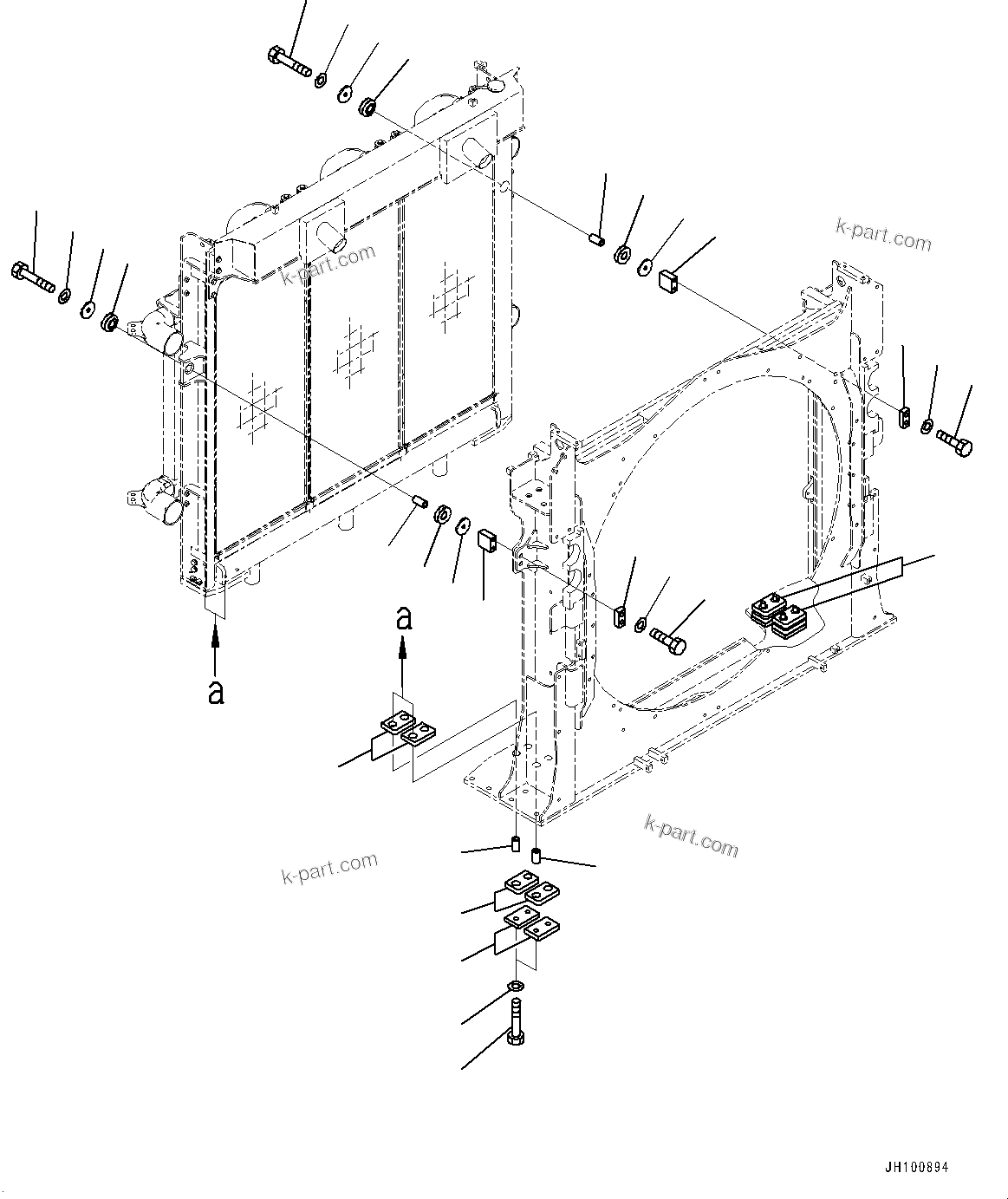 Komatsu parts book diagram for PC2000-11R S/N 31001-UP: COOLING SYSTEM, RADIATOR MOUNTING(#30001-)