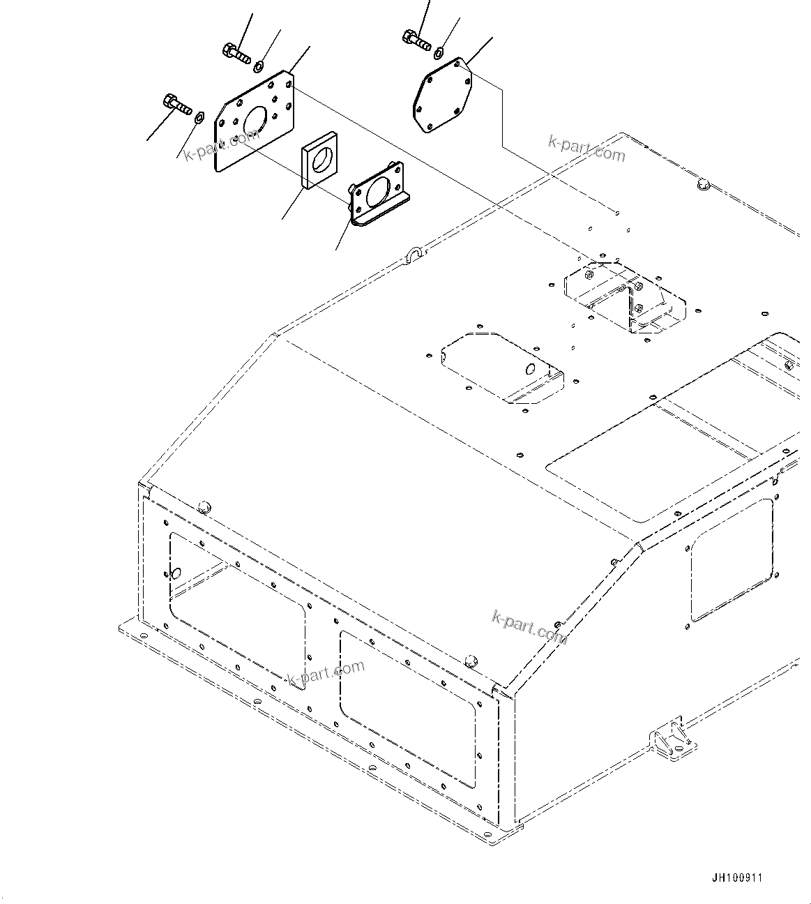 Komatsu parts book diagram for PC2000-11R S/N 31001-UP: COOLING SYSTEM, COVER(#30001-)