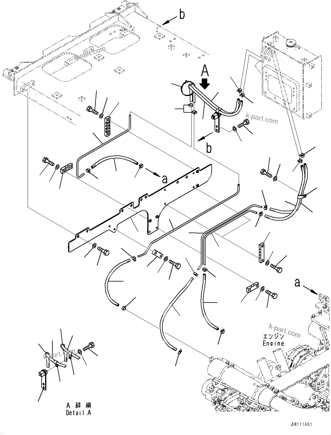 Komatsu parts book diagram for PC2000-11R S/N 31001-UP: COOLING SYSTEM, DEAERATION TANK PIPING(#30001-)