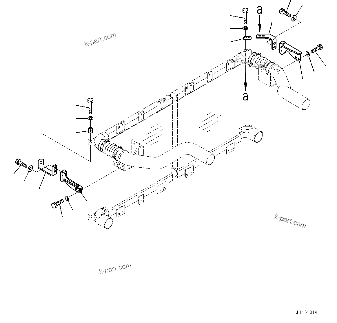 Komatsu parts book diagram for PC2000-11R S/N 31001-UP: COOLING SYSTEM, BRACKET(#30001-)