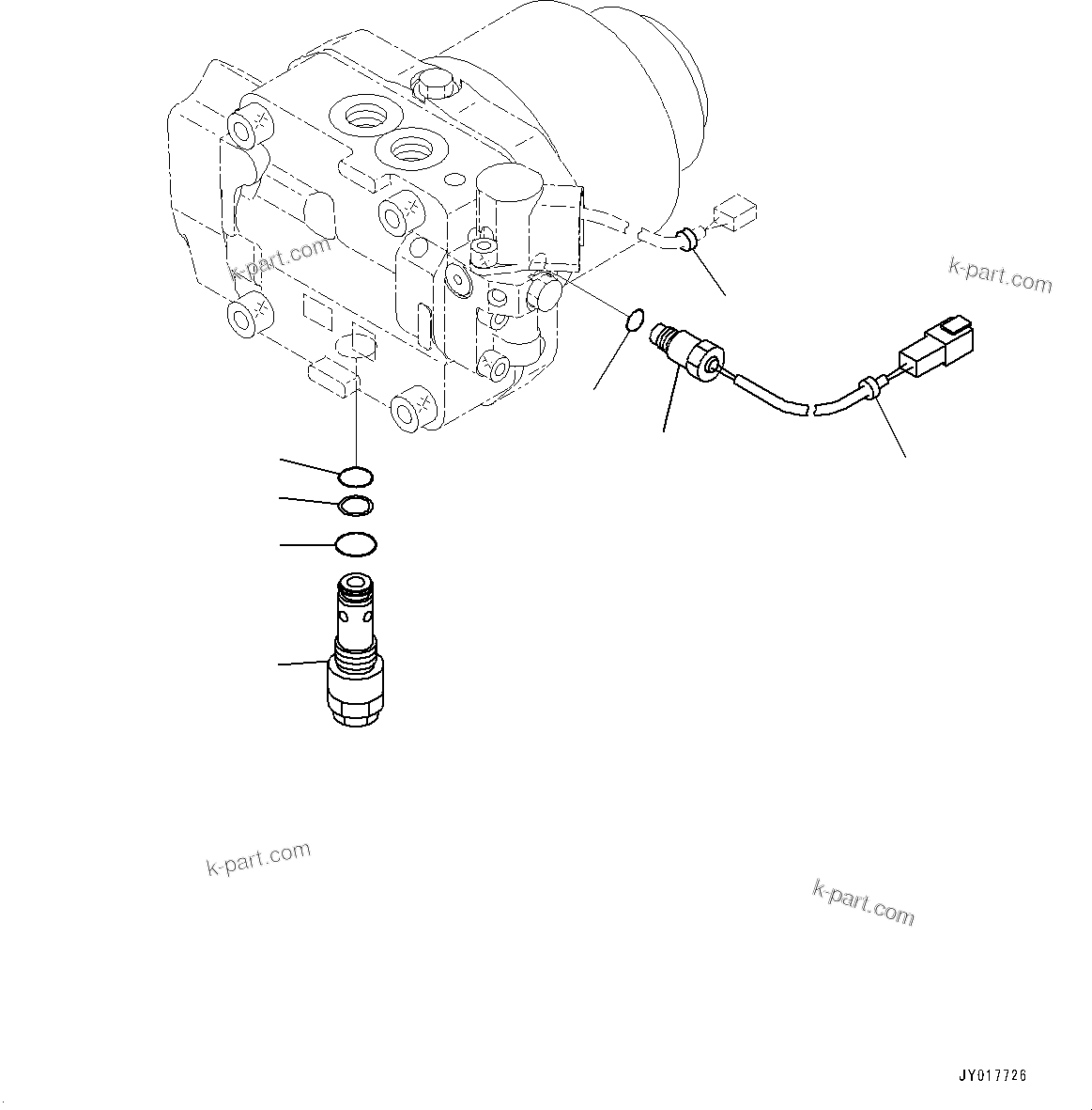 Komatsu parts book diagram for PC2000-11R S/N 31001-UP: COOLING SYSTEM, FAN MOTOR (6/6) (OIL AND COOLANT SIDE)(#30001-)