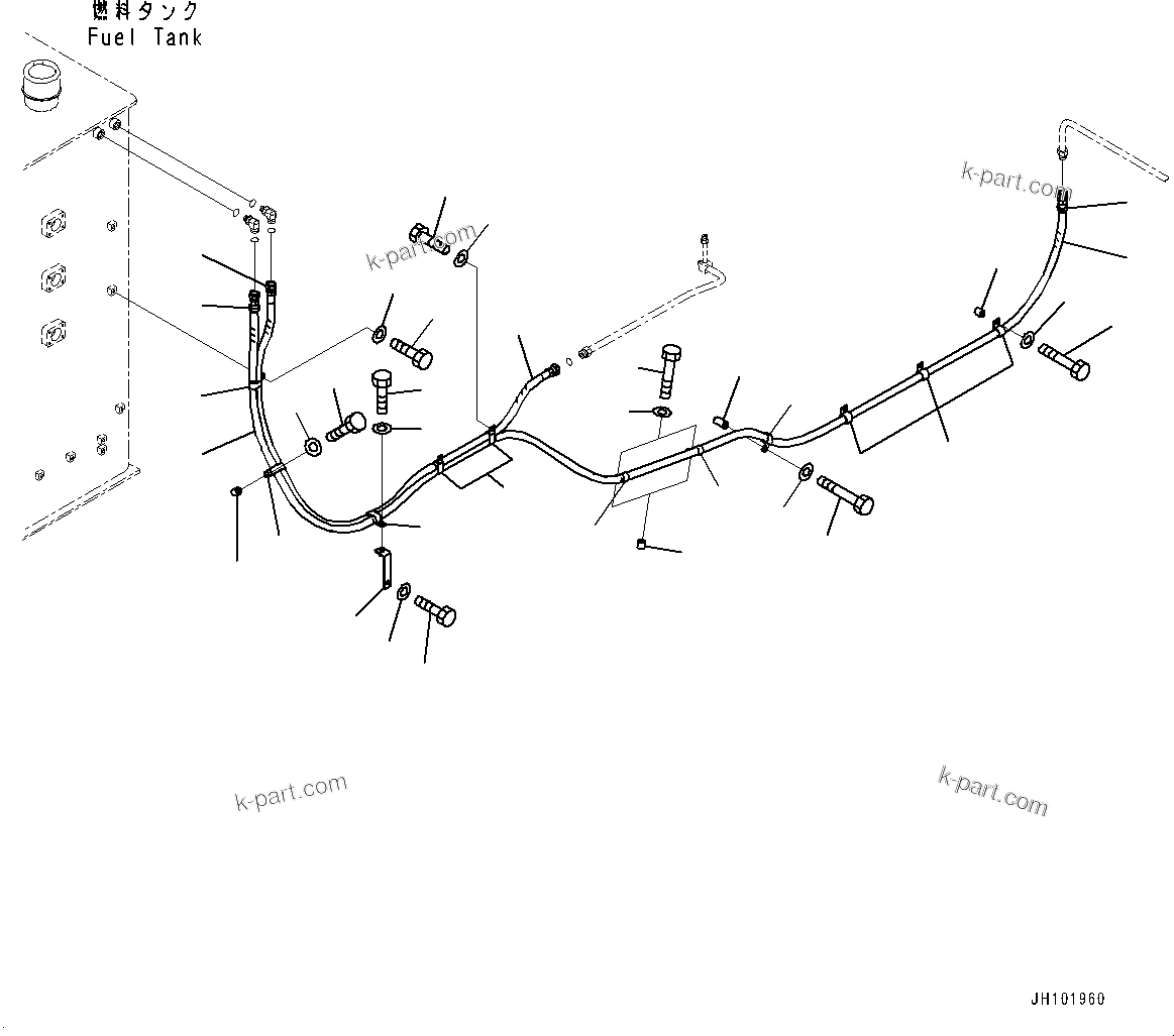Komatsu parts book diagram for PC2000-11R S/N 31001-UP: FUEL PIPING, REVOLVING FRAME FUEL RETURN SPILL PIPING(#30001-)