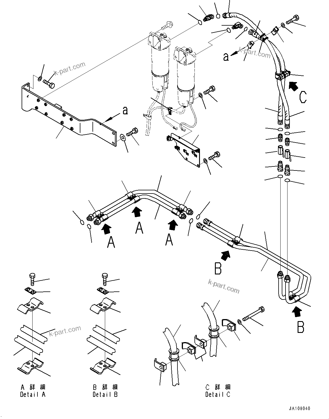 Komatsu parts book diagram for PC2000-11R S/N 31001-UP: FUEL PIPING, POWER CONTAINER FUEL SUPPLY PIPING (1/2)(#30001-)