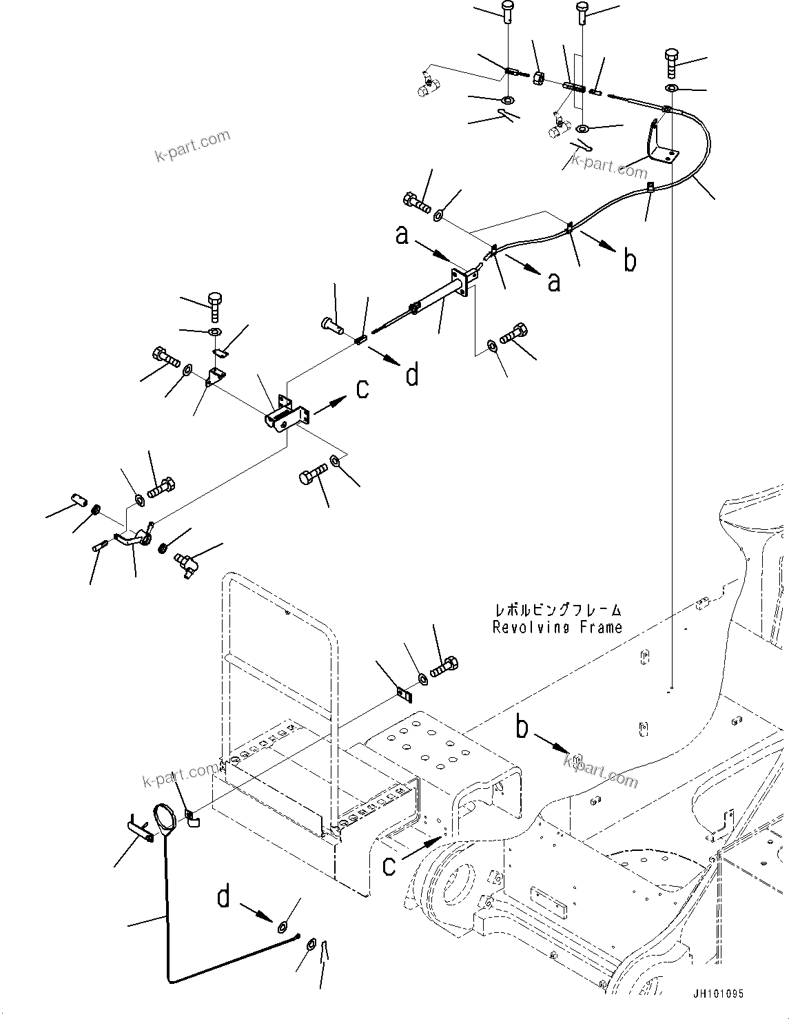 Komatsu parts book diagram for PC2000-11R S/N 31001-UP: FUEL PIPING, EMERGENCY CUT CONTROL CABLE(#30001-)