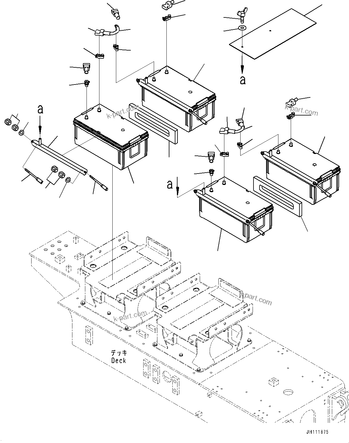 Komatsu parts book diagram for PC2000-11R S/N 31001-UP: BATTERY, (#30001-)