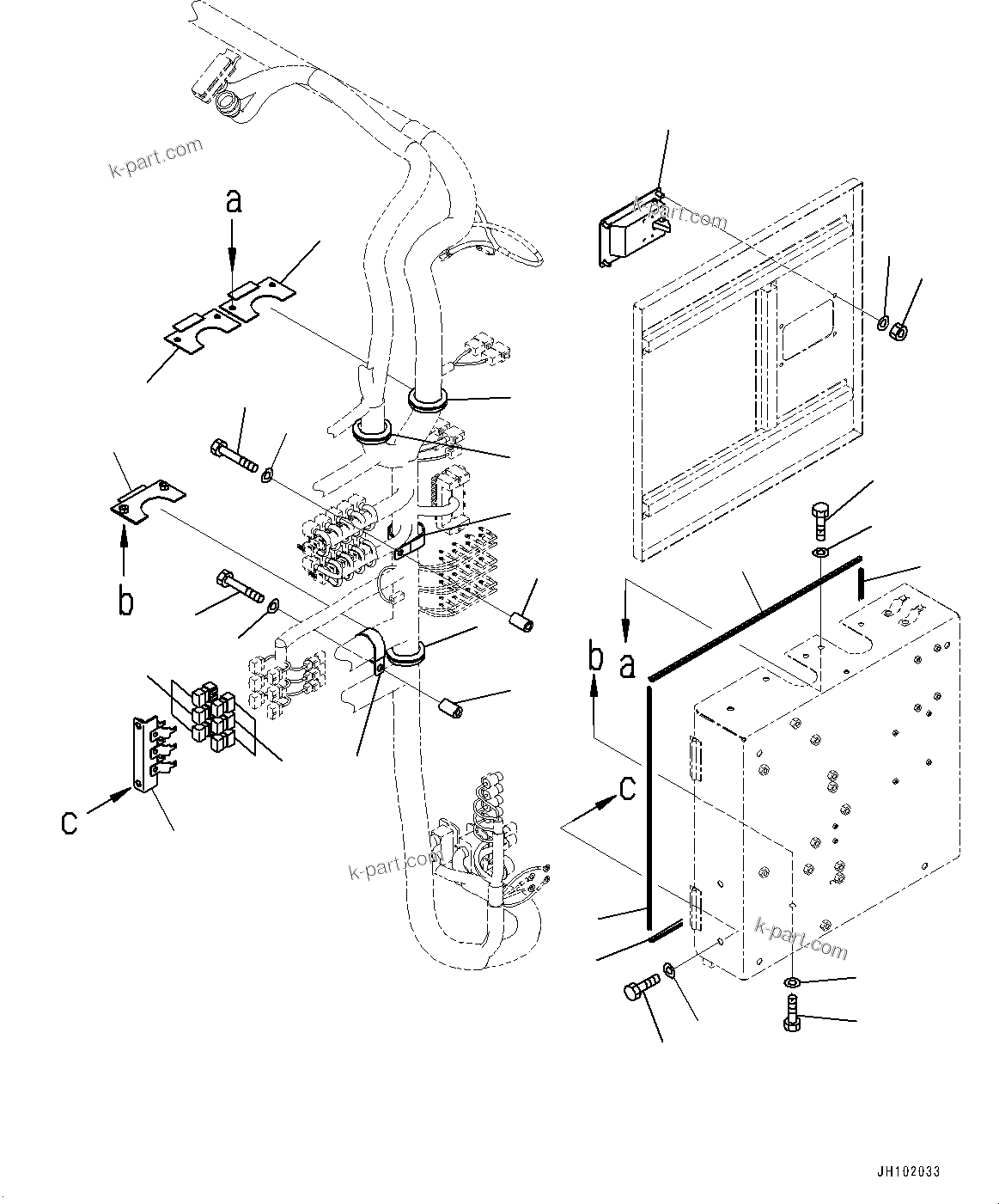 Komatsu parts book diagram for PC2000-11R S/N 31001-UP: ELECTRIC WIRING HARNESS, CAB BASE, CLIP AND GROMMET (1/2)(#30001-)