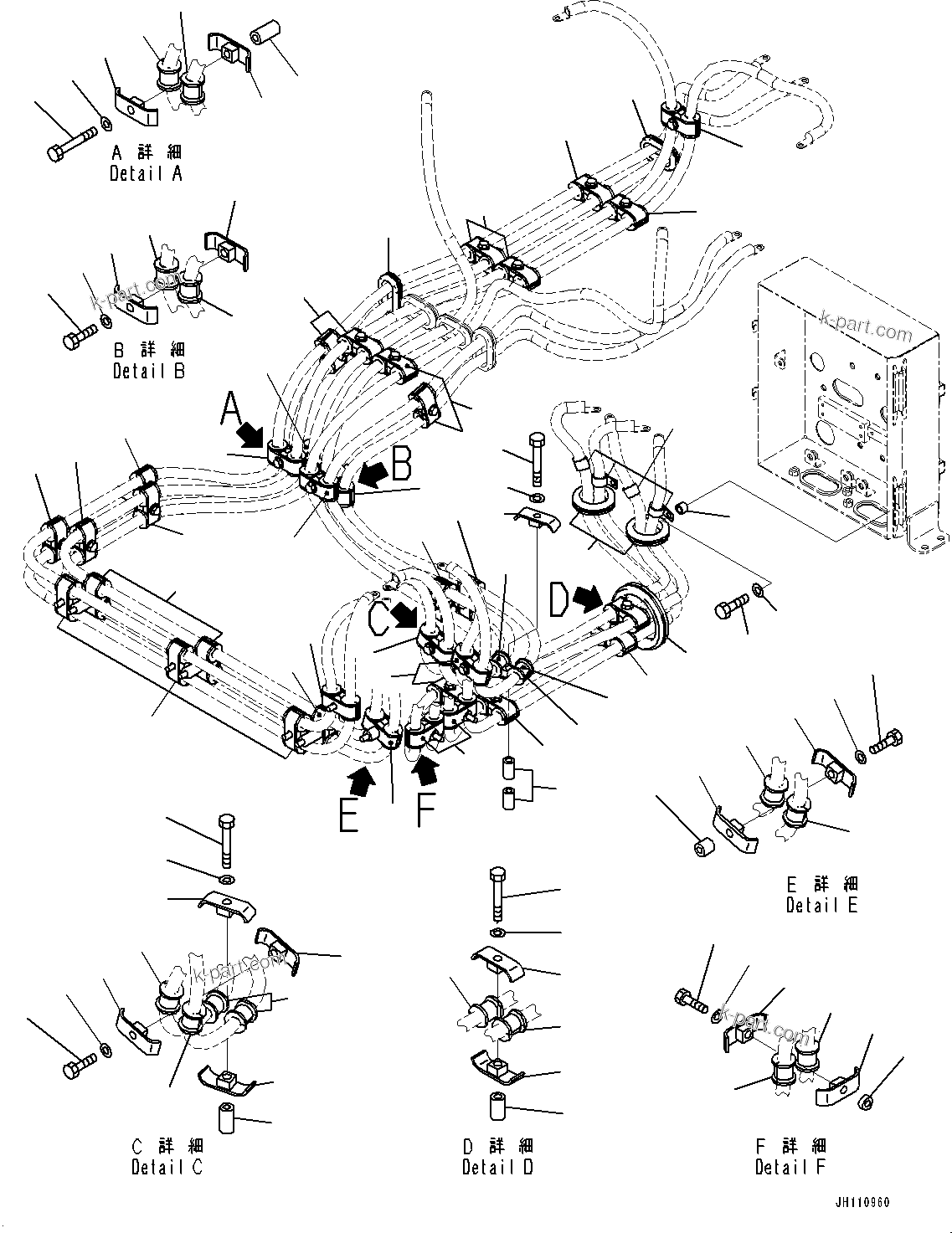 Komatsu parts book diagram for PC2000-11R S/N 31001-UP: ELECTRIC WIRING HARNESS, CLAMP (1/2)(#30001-)