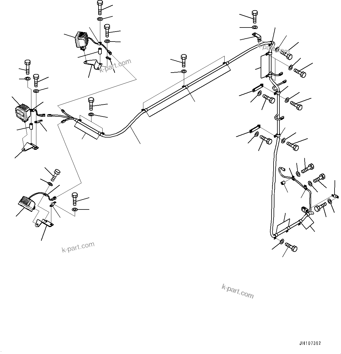 Komatsu parts book diagram for PC2000-11R S/N 31001-UP: ELECTRIC WIRING HARNESS, WORKING LAMP(#30001-)
