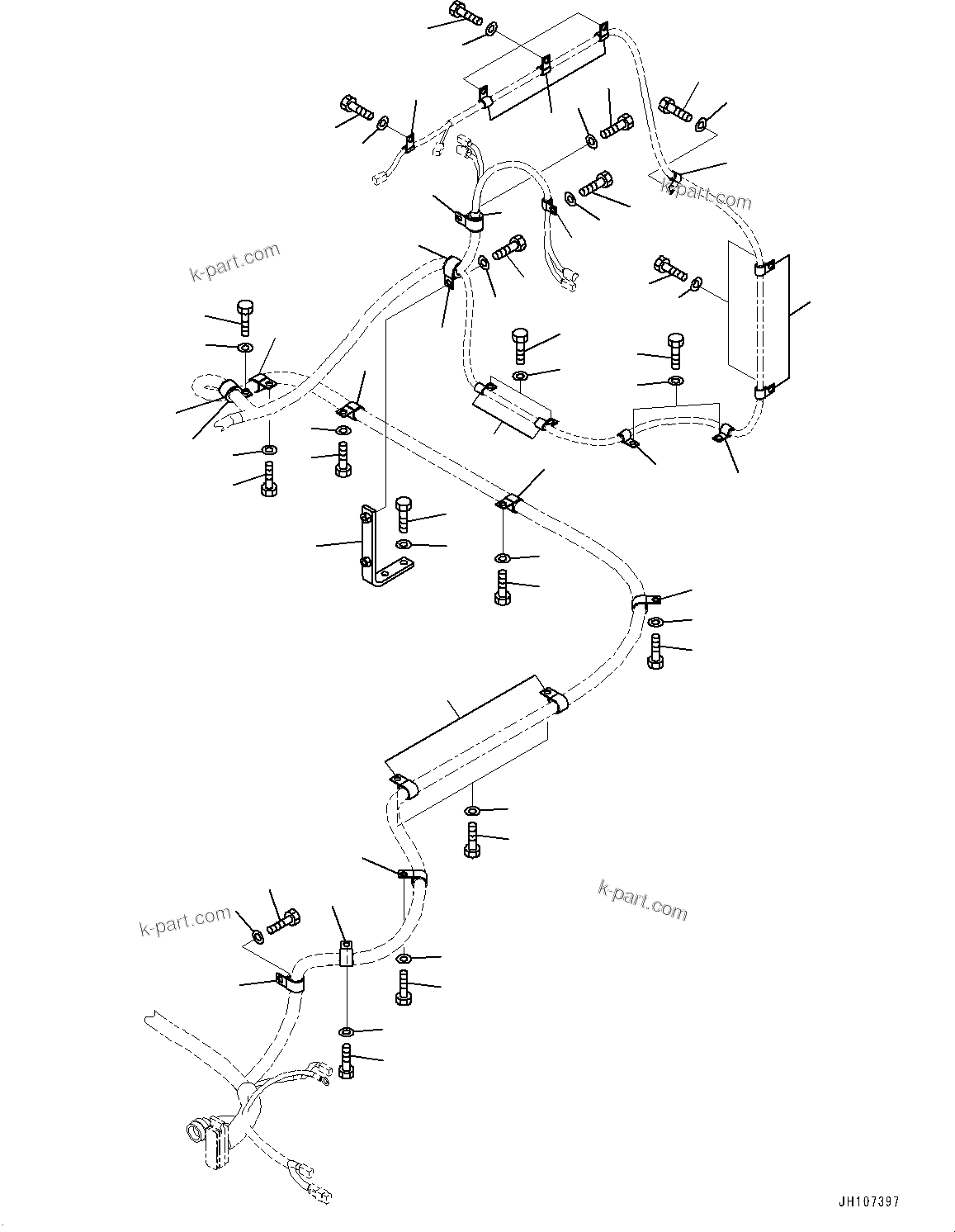 Komatsu parts book diagram for PC2000-11R S/N 31001-UP: ELECTRIC WIRING HARNESS, CLIP (3/4)(#30001-)