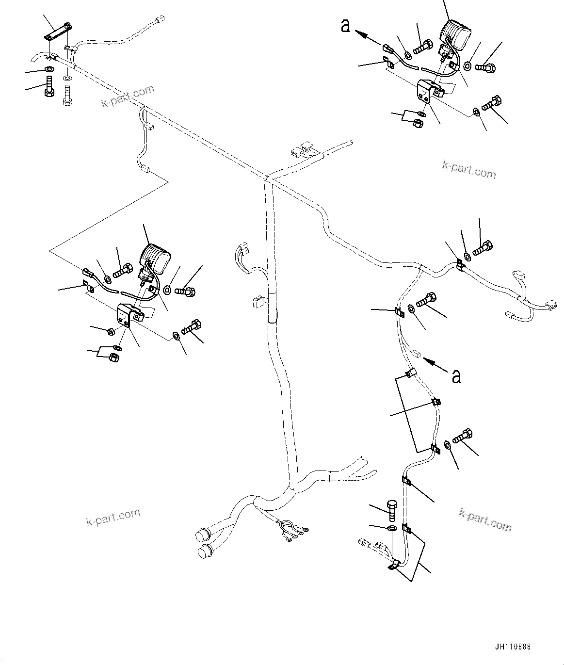 Komatsu parts book diagram for PC2000-11R S/N 31001-UP: ELECTRIC WIRING HARNESS, ROOM LAMP(#30001-)