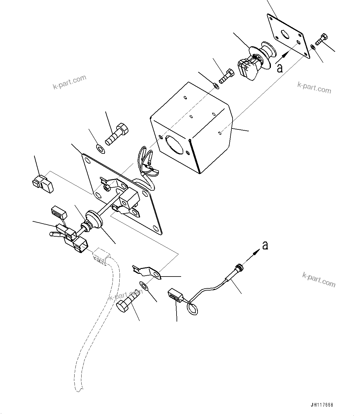 Komatsu parts book diagram for PC2000-11R S/N 31001-UP: ELECTRIC WIRING HARNESS, ENGINE STOP SWITCH, REAR(#30001-)