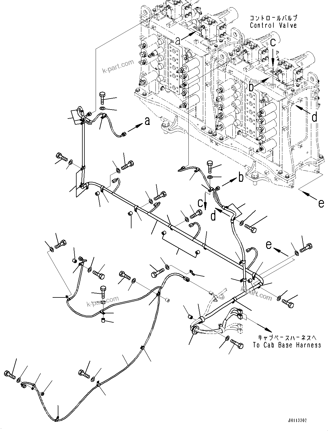Komatsu parts book diagram for PC2000-11R S/N 31001-UP: ELECTRIC WIRING HARNESS, VALVE WIRING HARNESS (LOADING SHOVEL, BOTTOM DUMP TYPE)(#30001-)