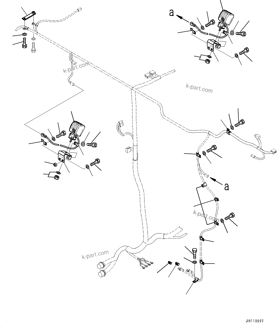 Komatsu parts book diagram for PC2000-11R S/N 31001-UP: ELECTRIC WIRING HARNESS, ROOM LAMP (LOADING SHOVEL, BOTTOM DUMP TYPE)(#30001-)