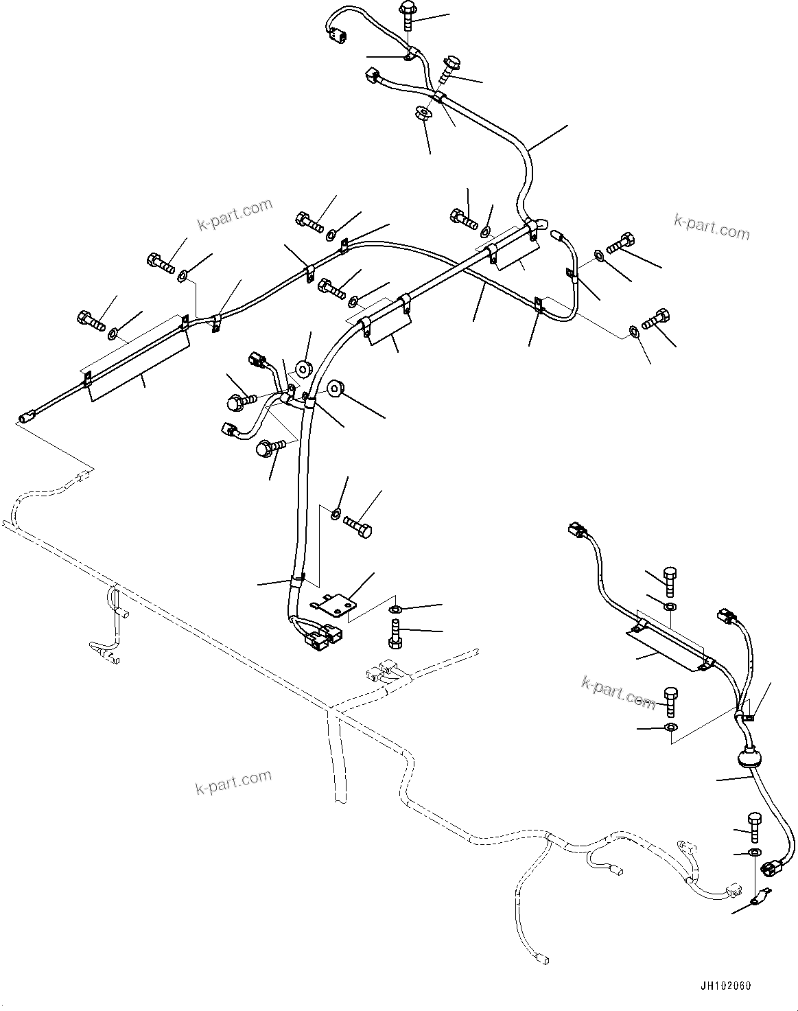 Komatsu parts book diagram for PC2000-11R S/N 31001-UP: ELECTRIC WIRING HARNESS, WIRING HARNESS AND CLIP (4/4) (LOADING SHOVEL, BOTTOM DUMP TYPE)(#30001-)