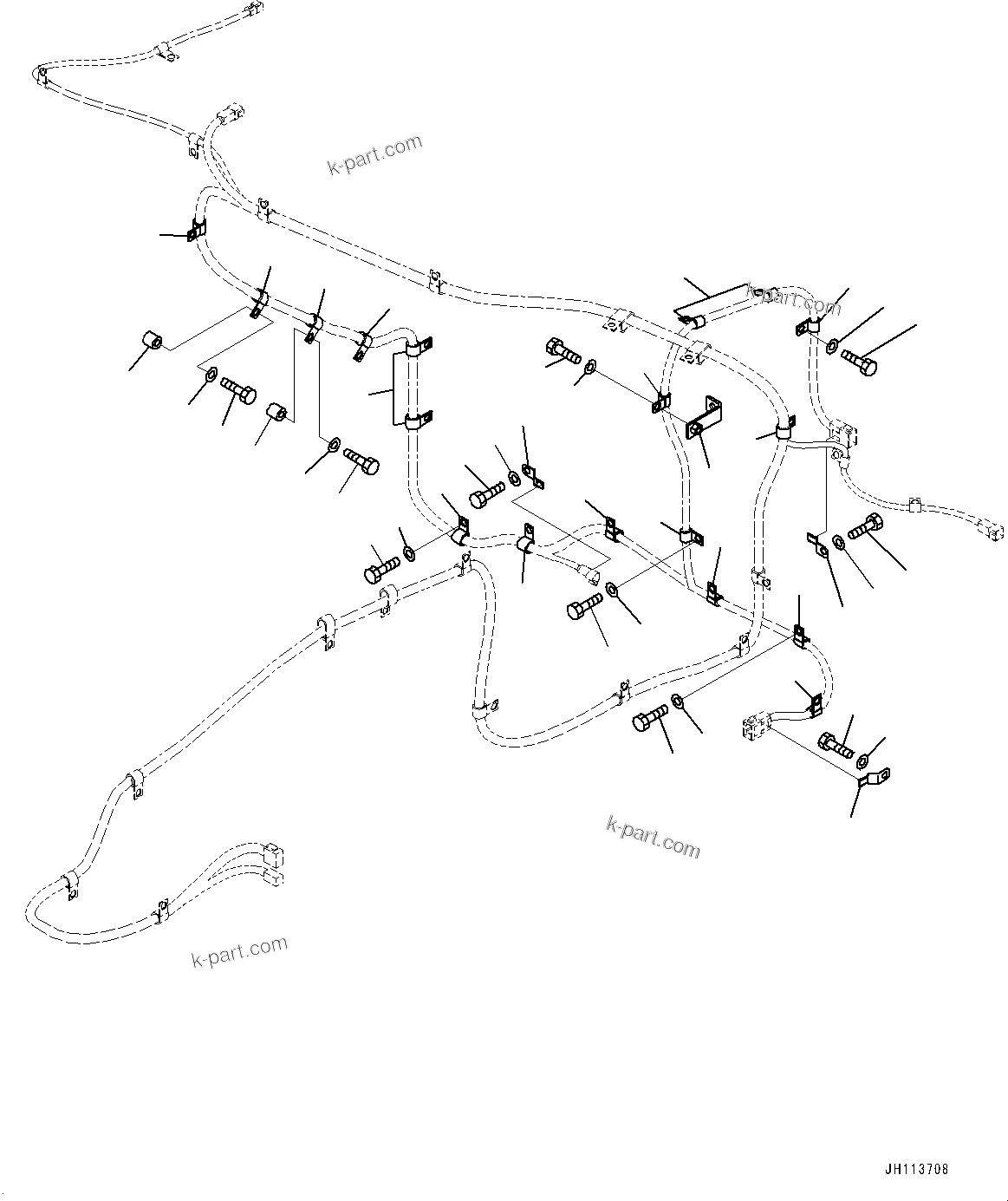 Komatsu parts book diagram for PC2000-11R S/N 31001-UP: ADDITIONAL ELECTRIC WIRING HARNESS, CLIP(#30001-)