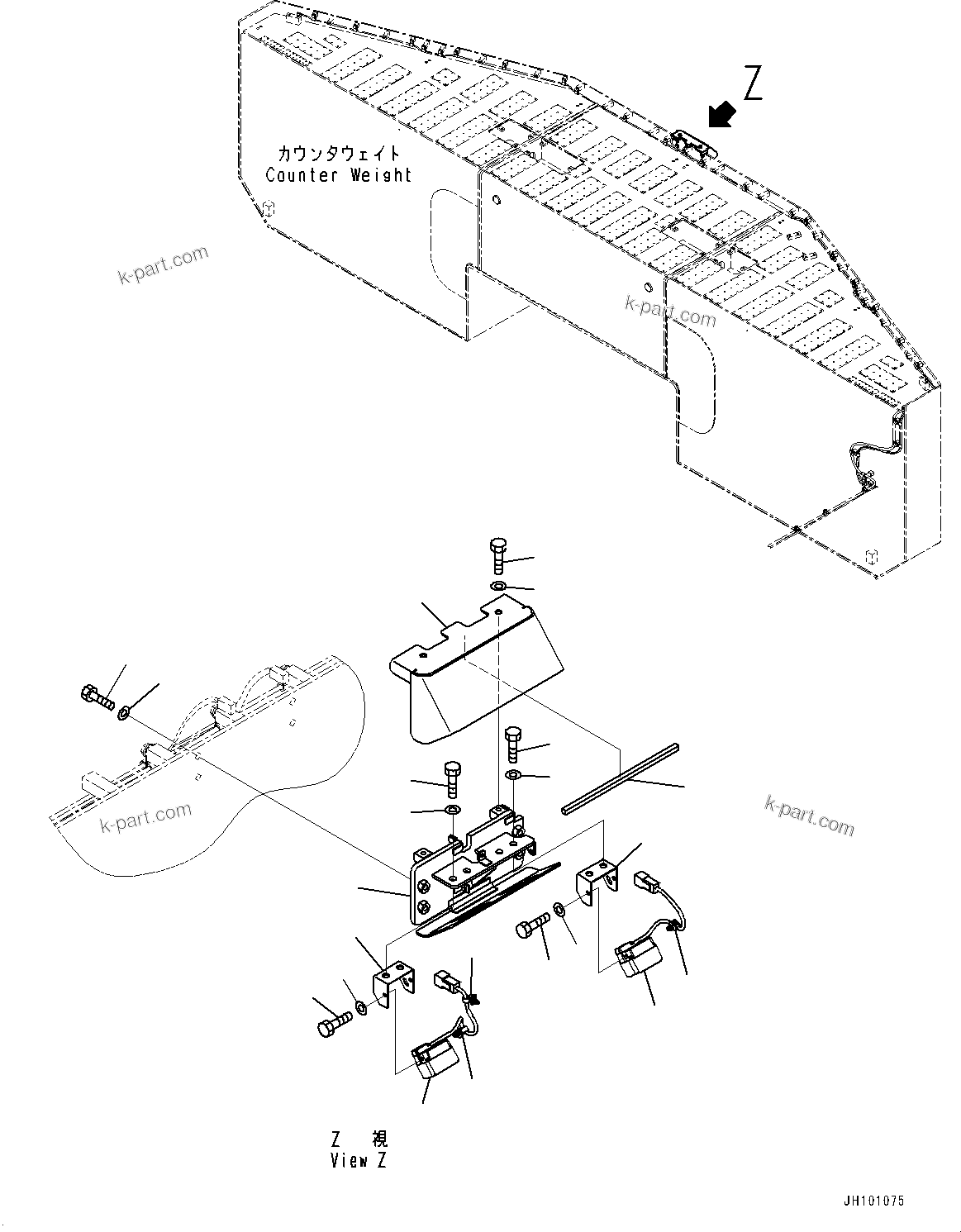 Komatsu parts book diagram for PC2000-11R S/N 31001-UP: KOMVISION CAMERA, REAR CAMERA(#30001-)